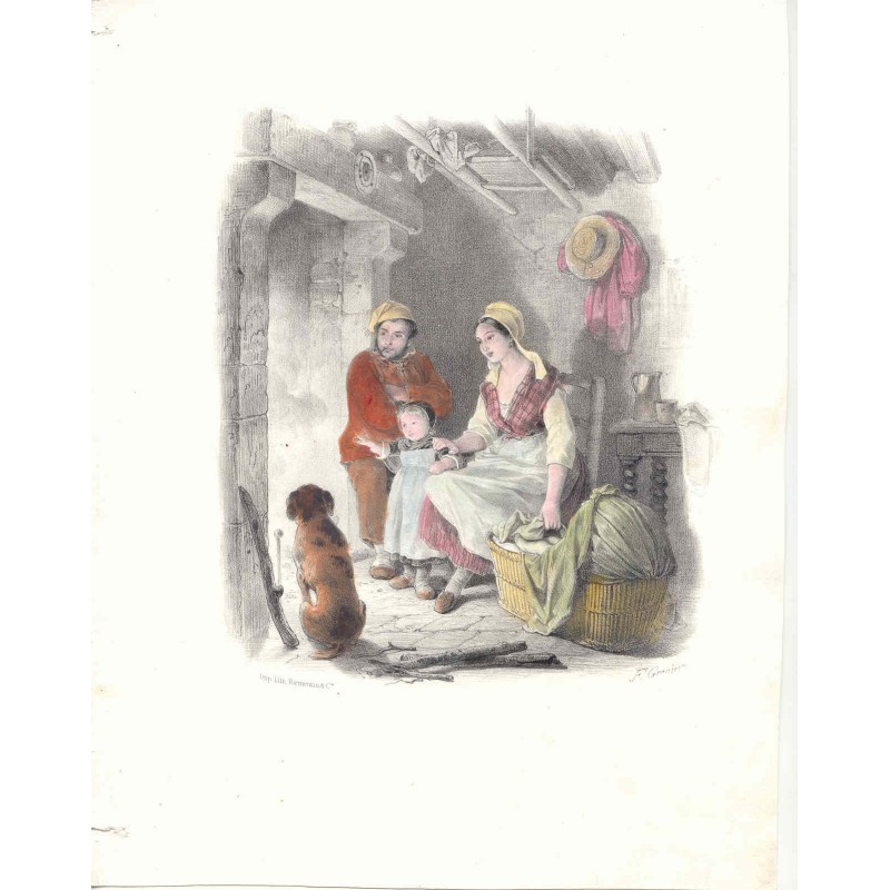 Family of villagers. Painted by F. Granier. Lithographed by Formentin & Cie.