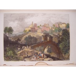 Italia.Florence. «Pelago» Dibujó James Duffield Harding (1708-1863). Grabó James Bayle Allen (1803-1876)
