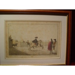 Corrida. Gravure originale d'Antonio Carnicero (1748-1814) de la série 'La tauromaquia' (Tauromachie), 1790