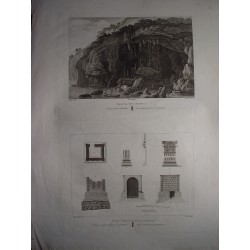 Espagne. Région valencienne. Alicante. «Cap San Antonio et détails d'un sépulcre à Dayemus» Alexandre Laborde (1810-1811).