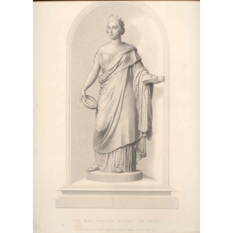 Sa très gracieuse Majesté. Gravure de T.W. Hunt d'une statue en marbre de J. Gibson.