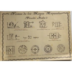 Two facsimiles with Spanish kings official signatures in Christian and Arabic periods