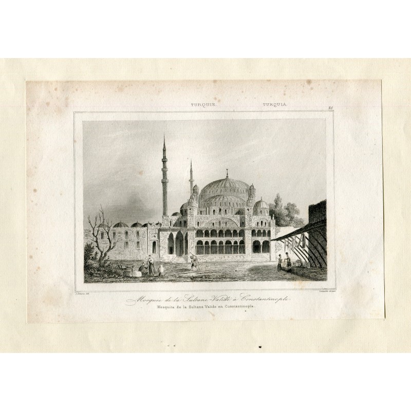 Turquia. Mosquee de la Sultane-Validé a Constantinople. Grabado por Lemaitre.