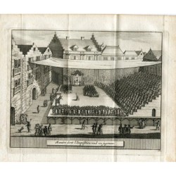 1715. L'Inquisizione portoghese. Antica incisione su acciaio - Pieter Van der Aa (Álvarez de Comenar).
