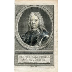 Ritratto di Gerard Kallenberg Luitenant-Admiraal inciso da J. Houbraken.