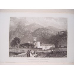 Italia. 'Convent of the Vallandrosa' Painted by James Duffield Hardings (1798-1863). Engraved by J. Henshal