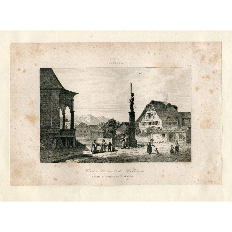 Suisse. Fontaine d'Arnold à Winkelried, gravée par Rouargue