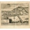Portugal. Cartographic view of Coimbra. Engraving by Pieter Vander Aa. 1715 (Alvarez de Colmenar)