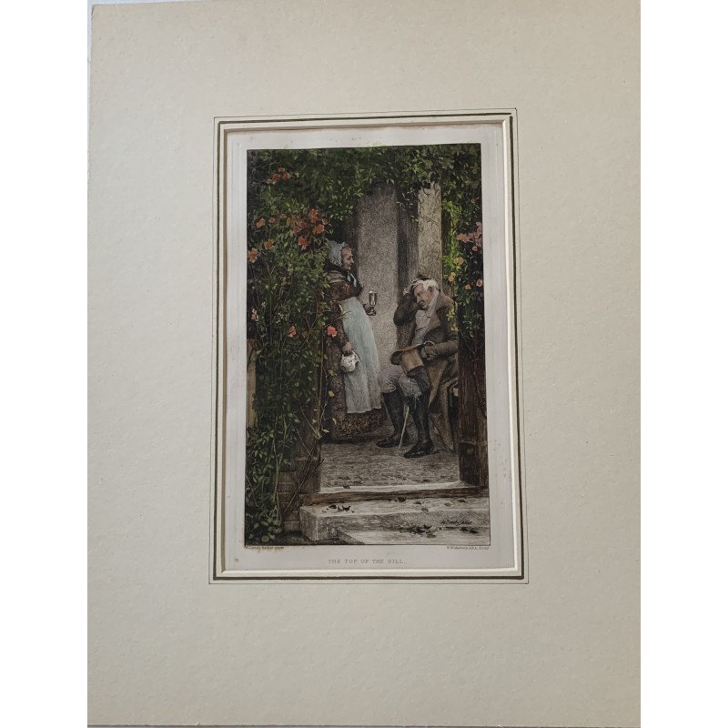 Le sommet de la colline, gravure colorée de RW Macbeth tirée d'une pièce de Dendy Sadler.