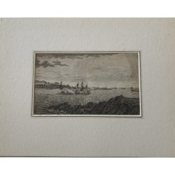Blick auf Mount Edge von St. Nicholas Island. Originalstich, 1779