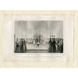 Turkey. Gravure Iftar or souper of the grand-visir with the other ministers