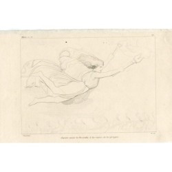 Jupiter envoie Discorde aux navires grecs. Gravure de Pi y Margall d'après un dessin de Flaxman.