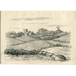 Angleterre. Église de Woodhorn, près de Newbiggin, Northumberland, dessin de l'école anglaise du XIXe siècle.
