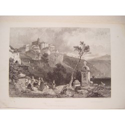 Italia. 'Gensano' Painted by James Duffield Hardings (1798-1863). Engraved by John Smith.