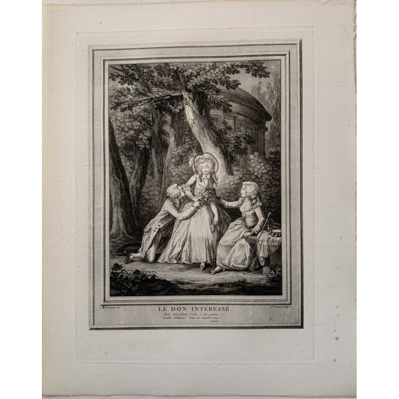 Le Don interessé Heliogravüre von E. Voysard nach einem Werk von Borel