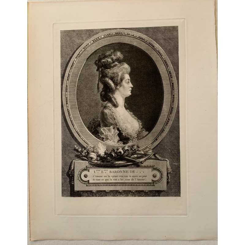 Louise Emile Baronne de ..... héliogravure de A. de St. Aubin