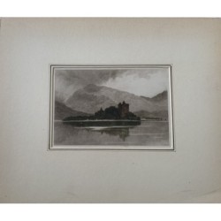Scotland. Kilchurn Castle, engraving by David Law, 1895