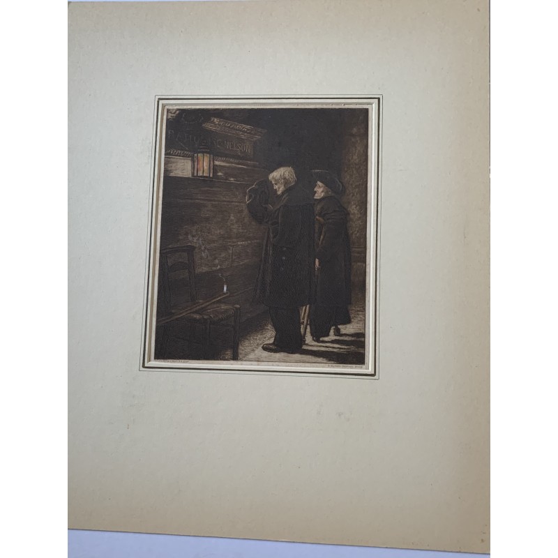 Rentner aus Greenwich am Grab von Nelson, graviert von Henry Macbeth-Raeburn nach John Everett Millais