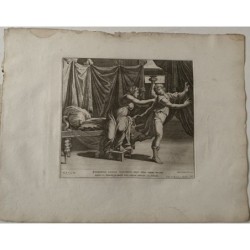 Bible. Joseph quitte la femme de Potiphar. Dessiné et gravé par Cesare Fantetti.