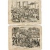 Sale da pranzo a Bucklersbury, Londra e Omnibus nelle incisioni della banca 1854