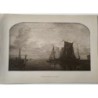 Photogravure « Bateaux hollandais dans le calme » par E.W. Cooke