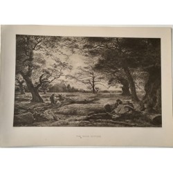 John Linnell Taglio del legno nella foresta di Windsor. Fotoincisione.