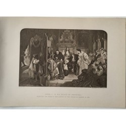 Photoengraving James II (1633-1701) receiving news of the landing of the Prince of Orange,
