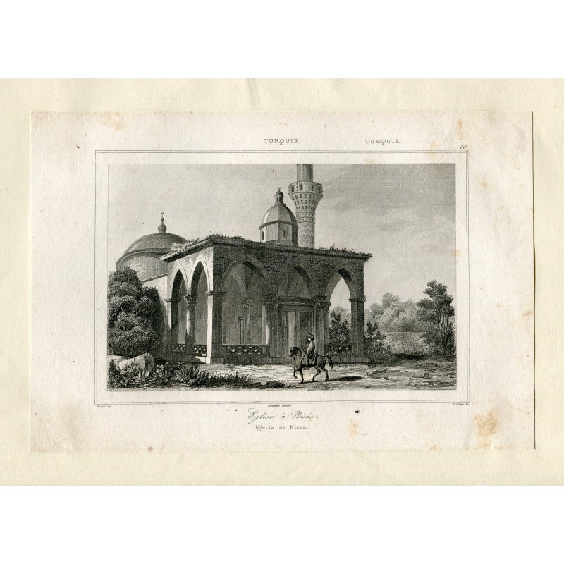 Turquia. Iglesia de Nicea grabado por Gibert de un dibujo de Preaux.