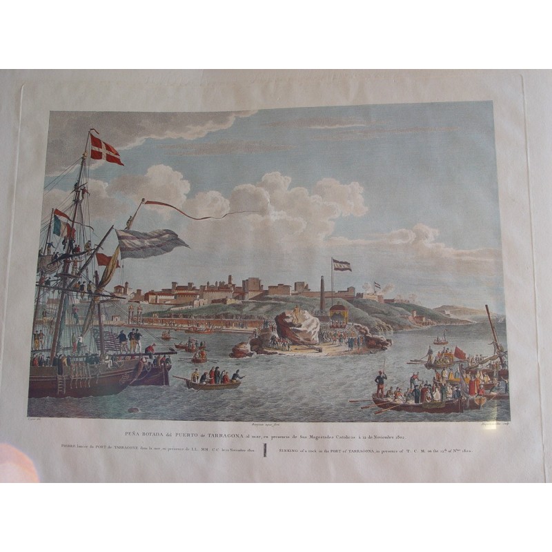 Blick auf den Hafen von Tarragona. Malerische und historische Reise durch Spanien von Alexandre de Laborde