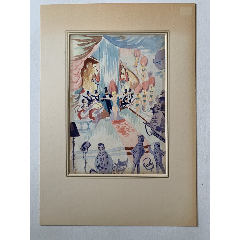 Satirisches Fantasy-Aquarell. Unleserlich unterschrieben, ich weiß nicht, wer es unterschrieben hat.