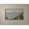 19th-20th century English watercolor. Coastal scene. Illegibly signed.