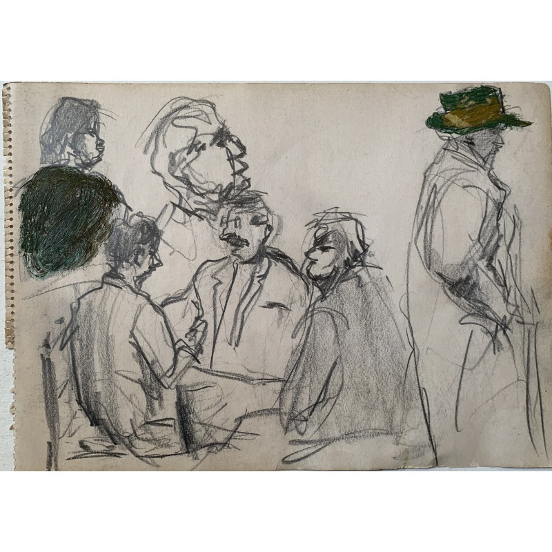 Note di disegno a matita sui personaggi