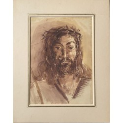 Ecce Homo, excellent dessin à l'aquarelle du XIXe-XXe siècle.
