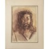 Ecce Homo excelente dibujo acuarela  del siglo XIX-XX.