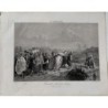 Arab Funerals near Tangier. Engraving 1841 by E. Jules Callignon after a drawing by P. Blanchard