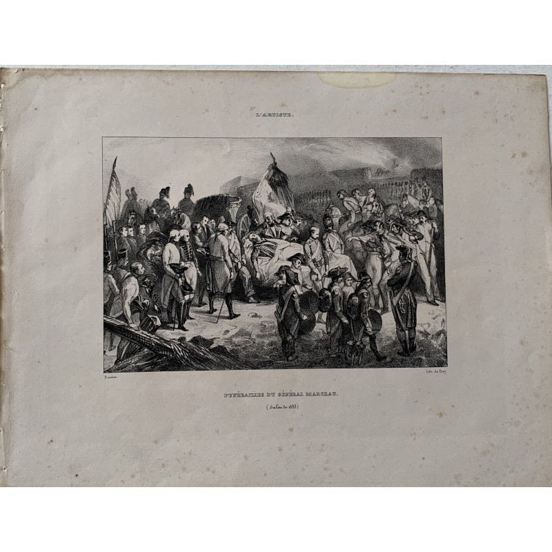 Funerailles du General Marceau. Lithograph by Frey from a drawing by Bouchot