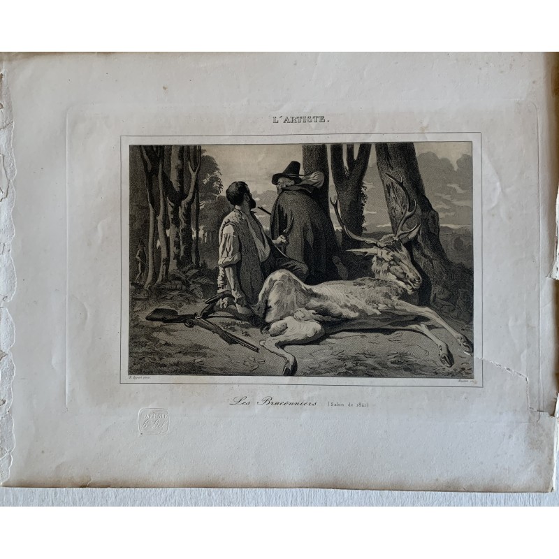 Les branconiers grabado por Masson de una obra de E. Appert