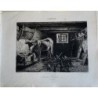 Interieur d'Estable grabado por Ed. Hedouin de una obra de Armand Leleux, editada 1841.