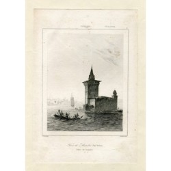 Turquie. Tour de Léandre. Gravure de Lemaitre d'après un dessin de J. Arnout.