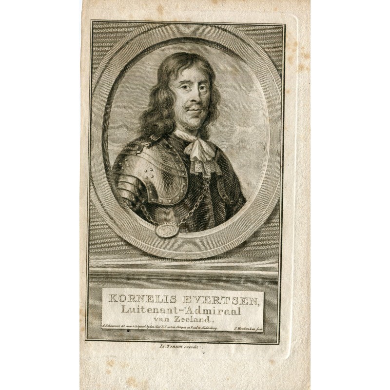 Kornelis Evertsen Luitenant-Admiraal van Zeeland Gravé par J. Houbraken