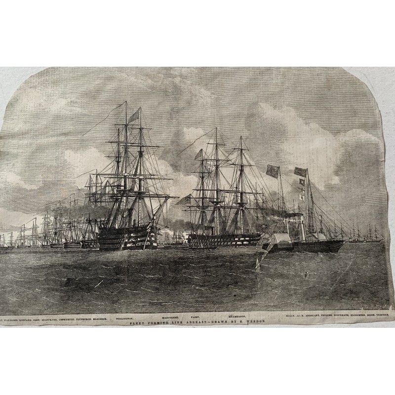 Fleet Forming Line Abreast at the 1853, grabado xilográfico de la revista  London News