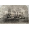 Gravure sur bois de la flotte formant une ligne de front dans le London News de 1853