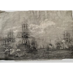 Her Majesty proceeding to The Duke of Wellington Flag-Ship. Recorded by JW Carmichael