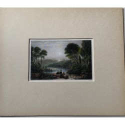 Paysage fluvial, gravé par R. Radcliffe d'après une œuvre de David Cox