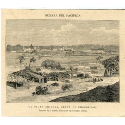 Ein chilenisches Biwak in der Nähe von Chorrillos nach der Schlacht vom 13. Januar 1881