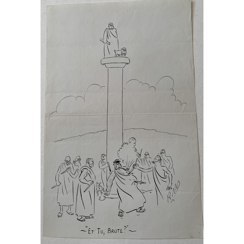 Et Tu, Brute? dibujo satírico firmado con iniciales R.W.