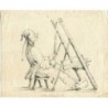 French Wood Cutter drawing 19th century