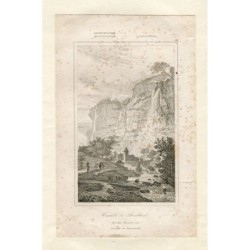 Svizzera. Lauterbrunnen. Cascata Staubach. Incisione