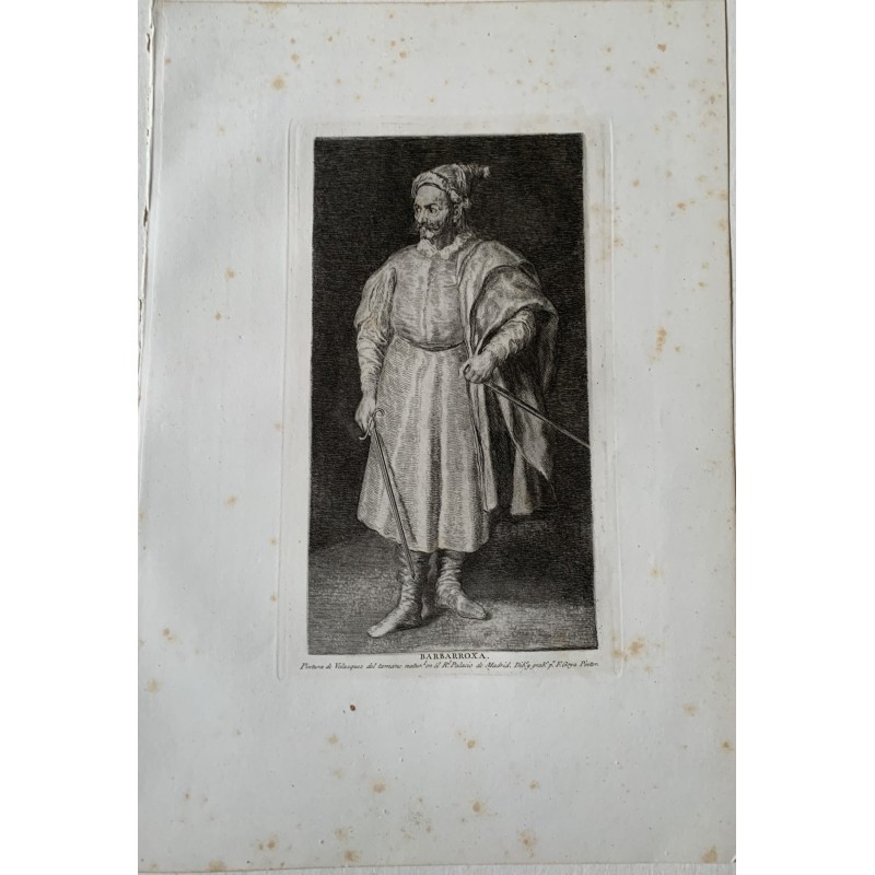 Barbarossa drawn and engraved by Goya from a work by Velazquez.