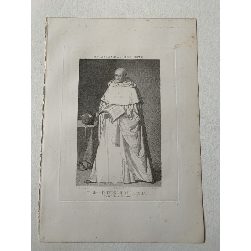 Il Maestro p. Fernando de Santiago, opera di Zurbarán, incisa da Franch